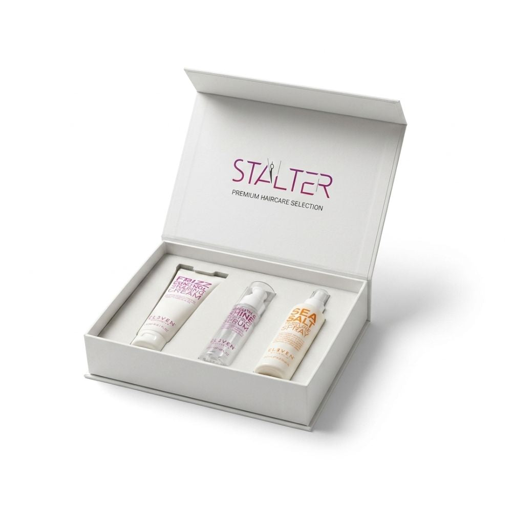 Coffret coiffage Eleven Australia avec produits anti-frisottis, brillance et texture professionnelle