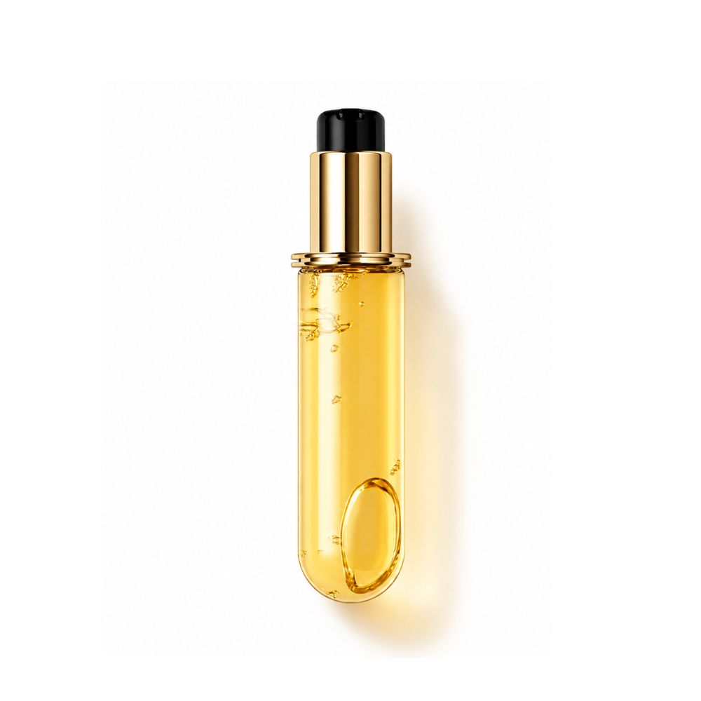 Sérum huile capillaire doré pour nutrition et brillance
