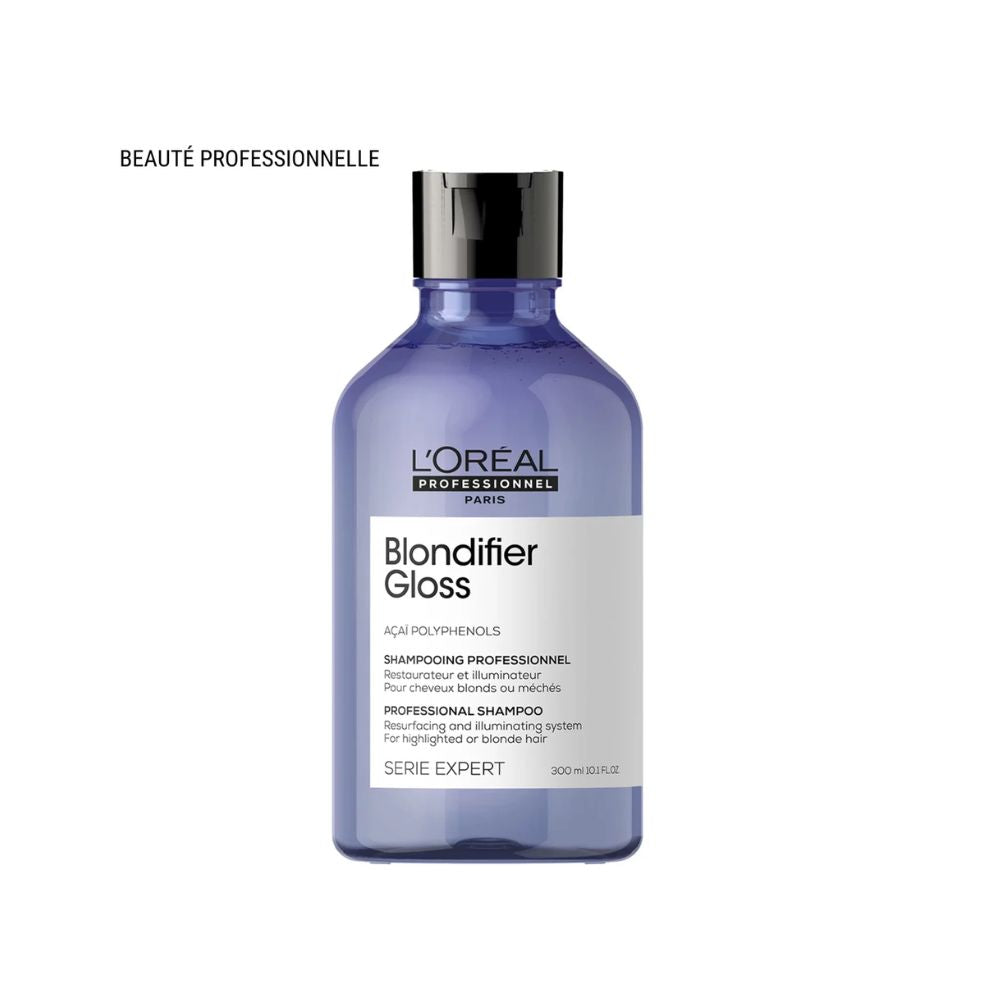 Shampoing professionnel L’Oréal Blondifier Gloss pour illuminer, adoucir et raviver les cheveux blonds ou méchés