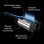 Schéma technique du SteamPod avec vapeur brevetée et plaques chauffantes