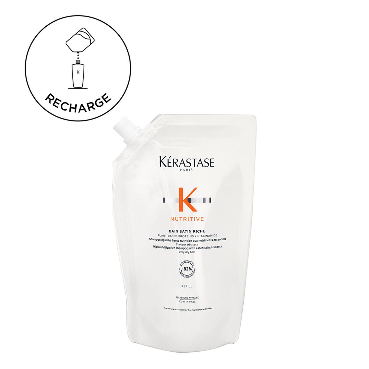 Recharge Kérastase Bain Satin Riche 500 ml shampoing cheveux très secs